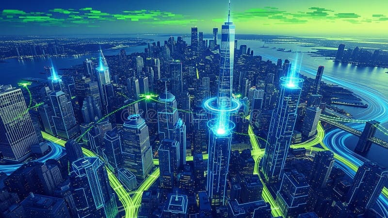 Smart building technology background